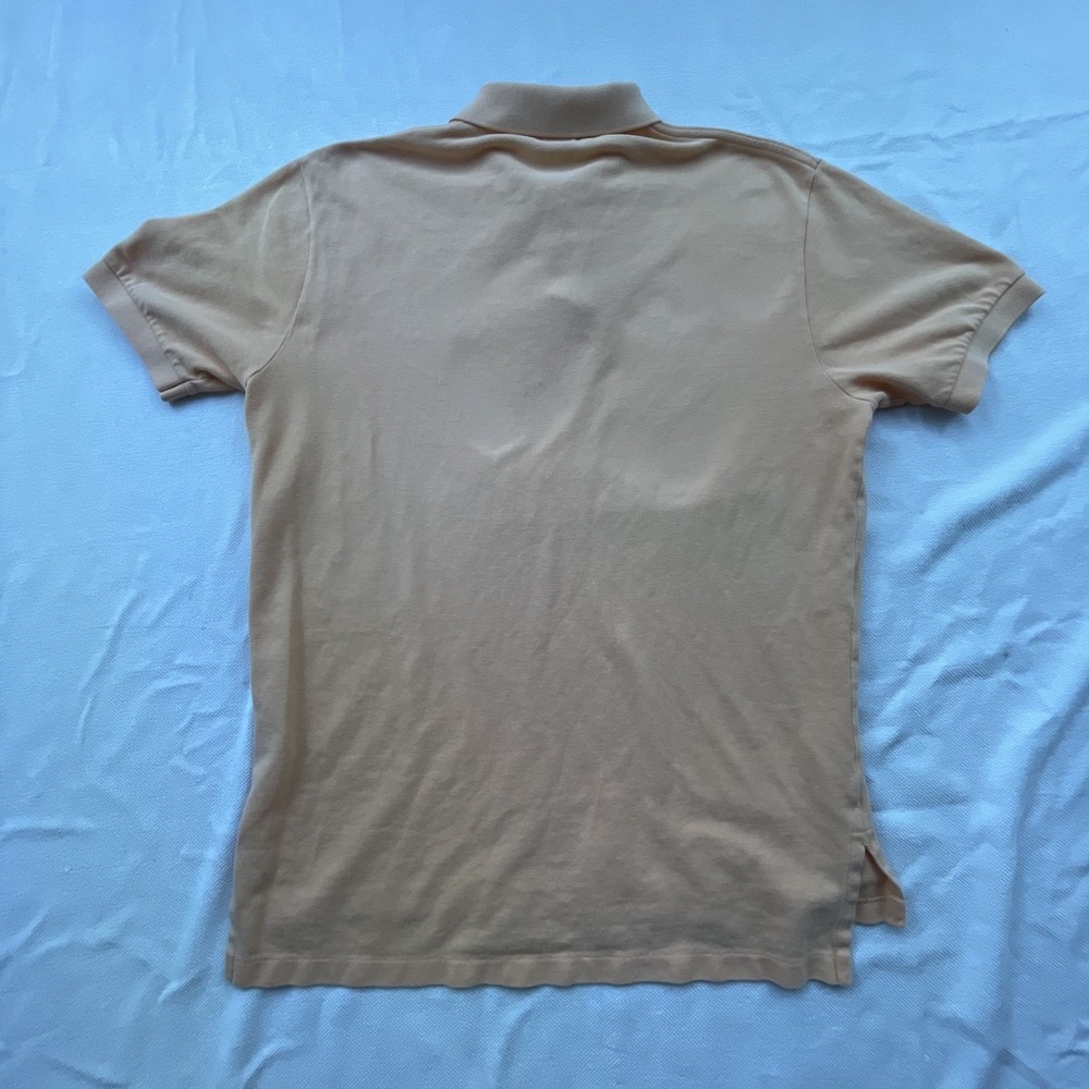 Polo Ralph Lauren Men's Peach Polo Shirt SIZE M Classic Fit BLUE Pony Logo VTG - Picture 8 of 12